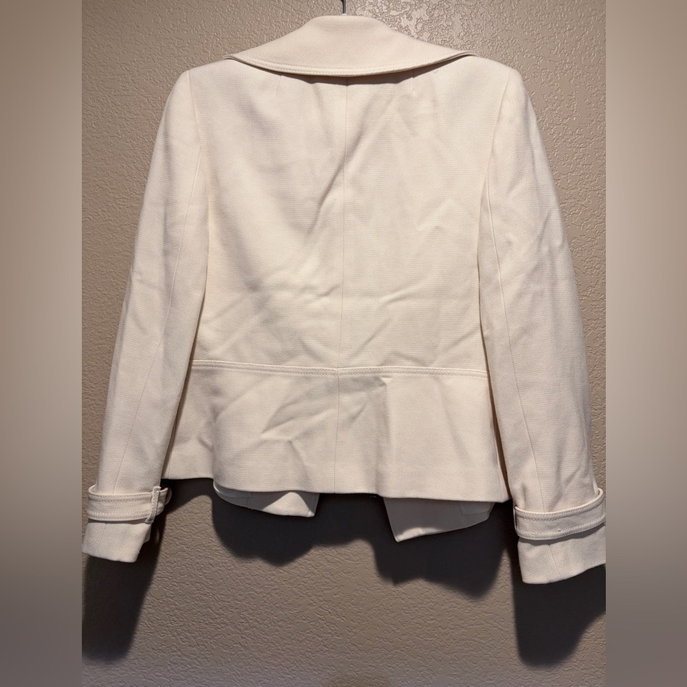Elie Tahari Cream Button Jacket with Silver Details Size M - Picture 5 of 6